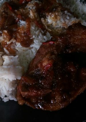 Una foto de CERDO EN MIEL DE CEBOLLA!