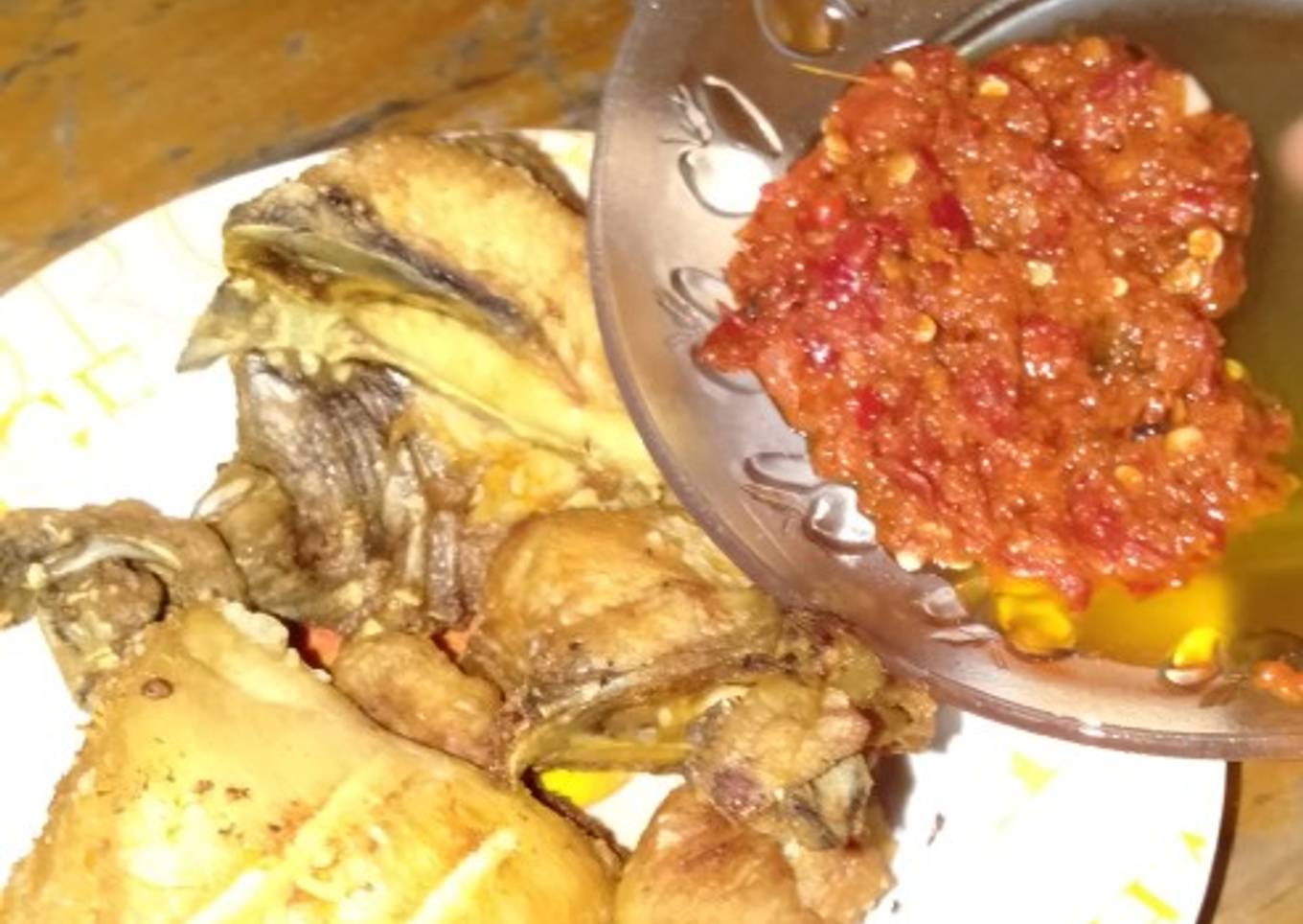 Ayam goreng sambal korek