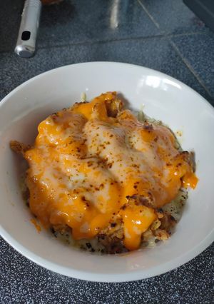Foto resep Tuna/chicken Mentai Rice with Mozarella