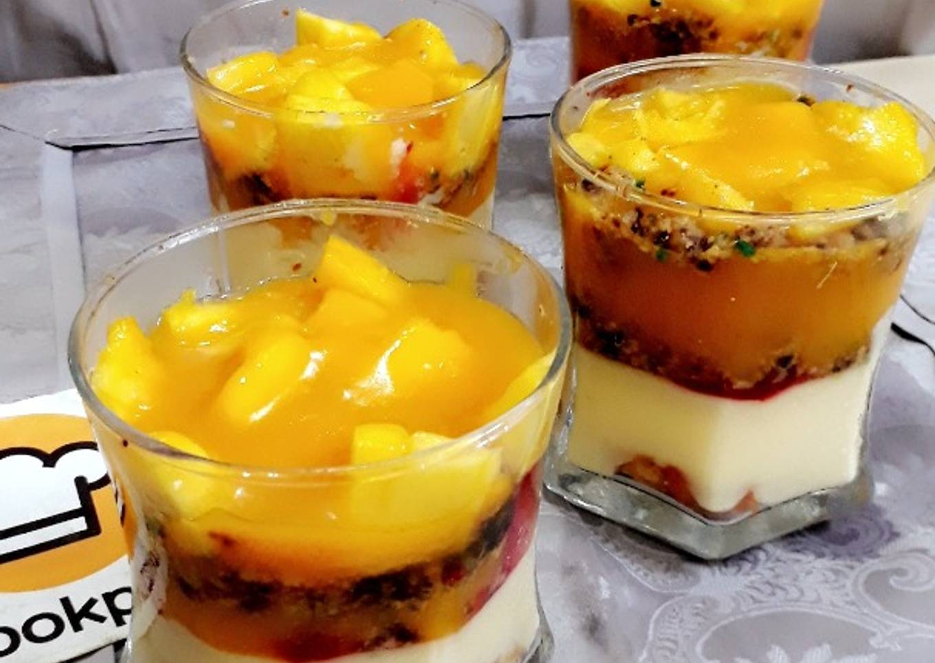 Mango custard shots
