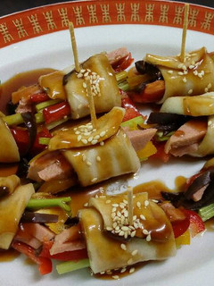 照燒杏菇捲(全素) 的食譜成品照片