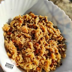 A picture of Maa dal khichdi/ Black Urad dal khichdi.