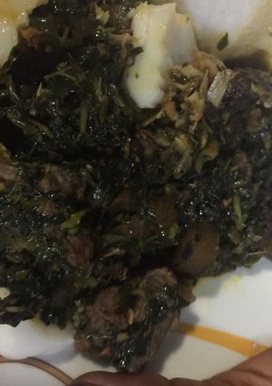 A picture of Afang Soup.