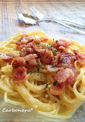 A picture of Carbonara without Heavy Cream.