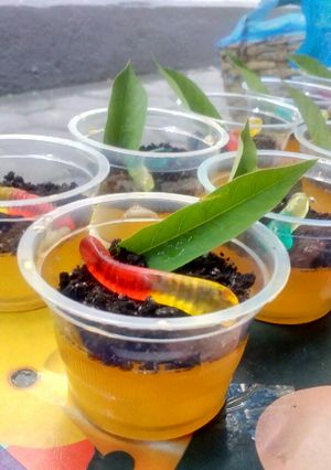 Foto resep Puding "cacing tanah"