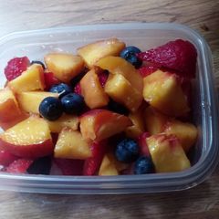 A picture of Sweet berries oh my peaches 😮.