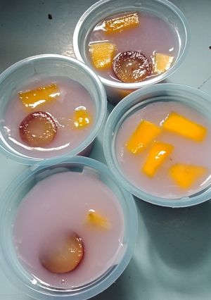 Foto resep Puding anggur toping buah