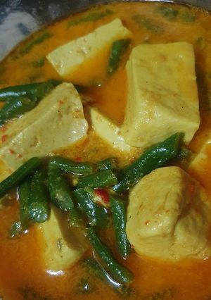 Foto resep Sayur buncis tahu kuah santan pedas