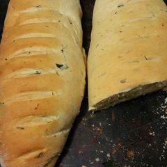 A picture of Italian herbed bread.