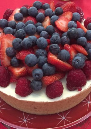 รูปของ ชีสเค้ก ผลไม้ Mixed berry cheesecake (no bake) for Christmas party