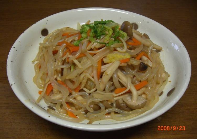 Stir-Fried and Simmered Vegetables With Mushrooms and Konnyaku