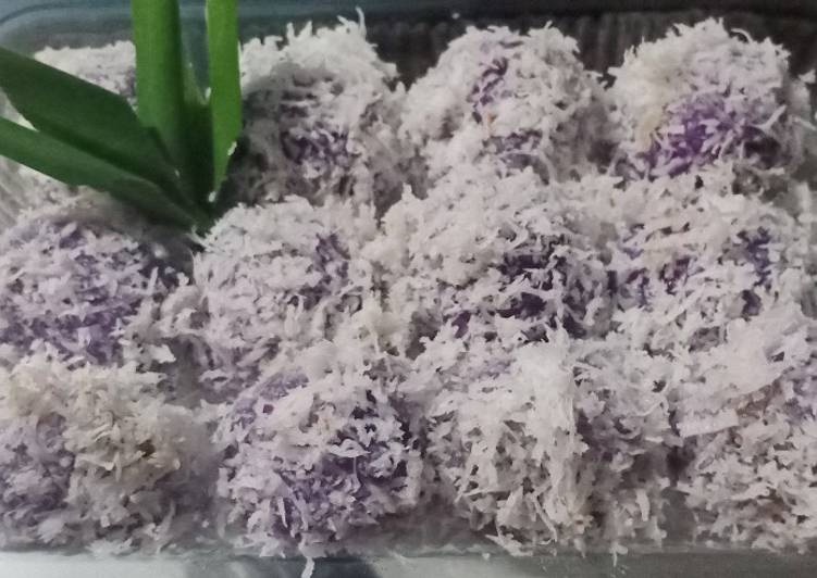 Klepon ubi ungu lembut