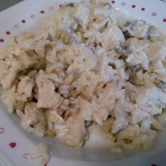 A picture of Chicken loves coconut milk and rice.