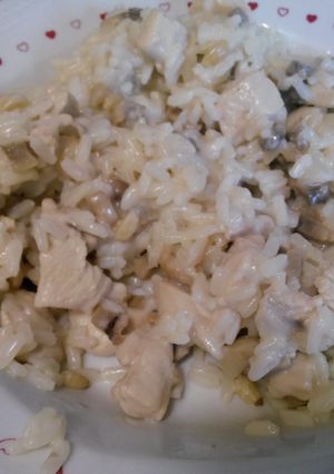 A picture of Chicken loves coconut milk and rice.