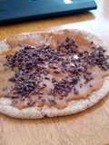 Almond Buttered Pita Bread with Cocoa Nibs