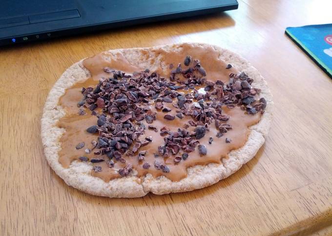 Almond Buttered Pita Bread with Cocoa Nibs