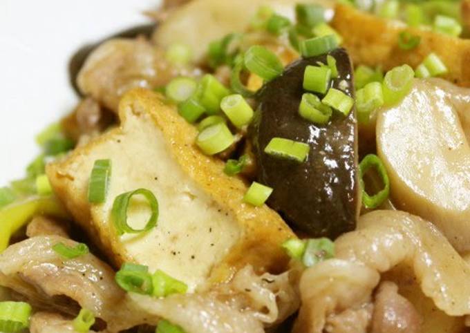 Pork and Atsu-age Stir-Fry in Oyster Sauce Recipe