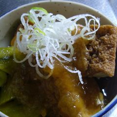 A Summertime Simmered Dish: Atsuage & Cucumber Gelée A picture of A Summertime Simmered Dish: Atsuage & Cucumber Gelée.