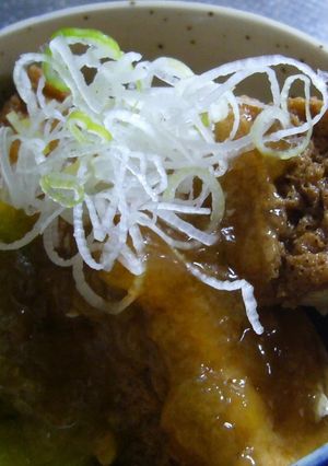 A picture of A Summertime Simmered Dish: Atsuage & Cucumber Gelée.