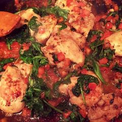 A picture of Bruschetta and Spinach Chicken Thighs.