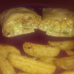 A picture of Spicy Chicken Philly wrap.