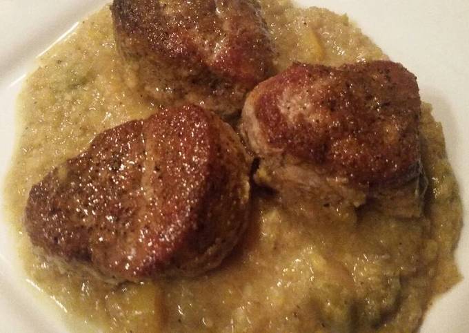 Pork Medallions w/ Curry-Banana Sauce