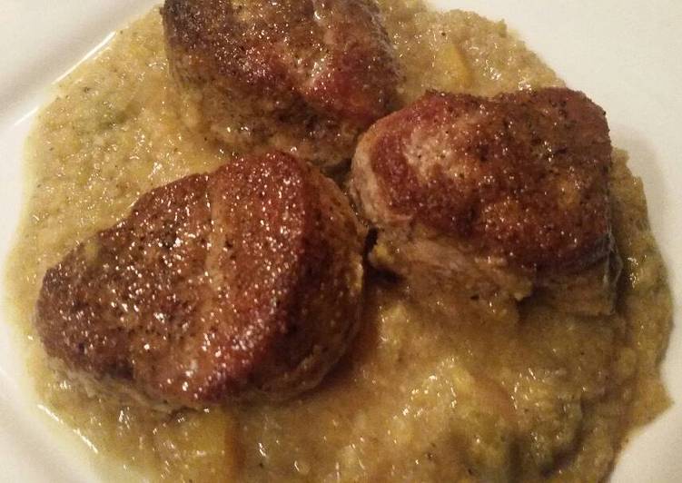 Tasty And Delicious of Pork Medallions w/ Curry-Banana Sauce