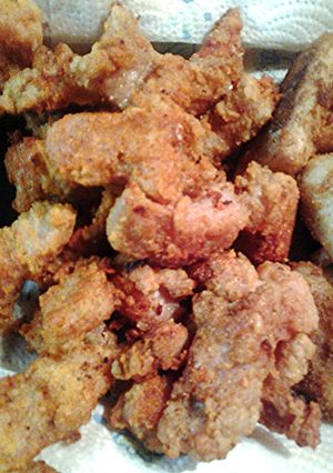 A picture of Alligator nuggets.