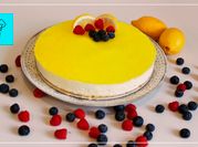 Una foto de tarta de limon sin gluten