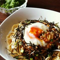 A picture of Grated Daikon Radish & Natto Pasta.