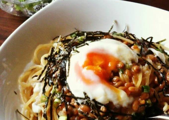 Steps to Prepare Homemade Grated Daikon Radish &amp; Natto Pasta