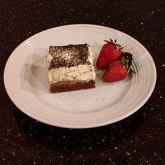 A picture of Tiramisu Layered Fudge Brownies.