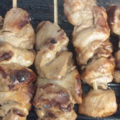 A picture of Grilled teriyaki chicken Skewers.