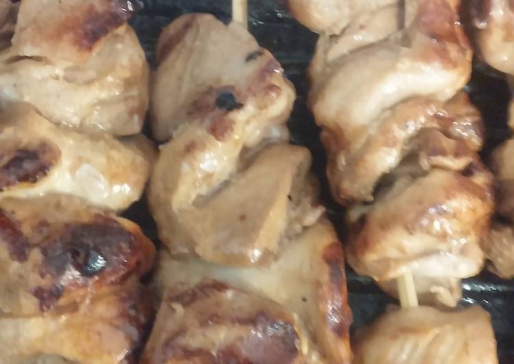 Easiest Way to Prepare Super Quick Homemade Grilled teriyaki chicken Skewers