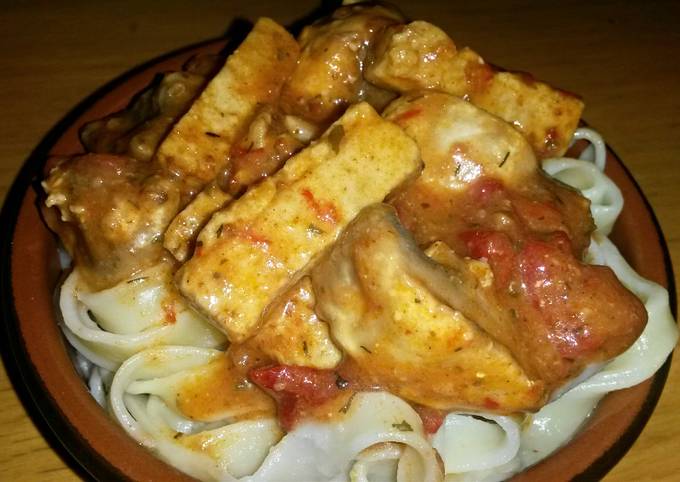 Sig's Tofu and Mushroom Pasta