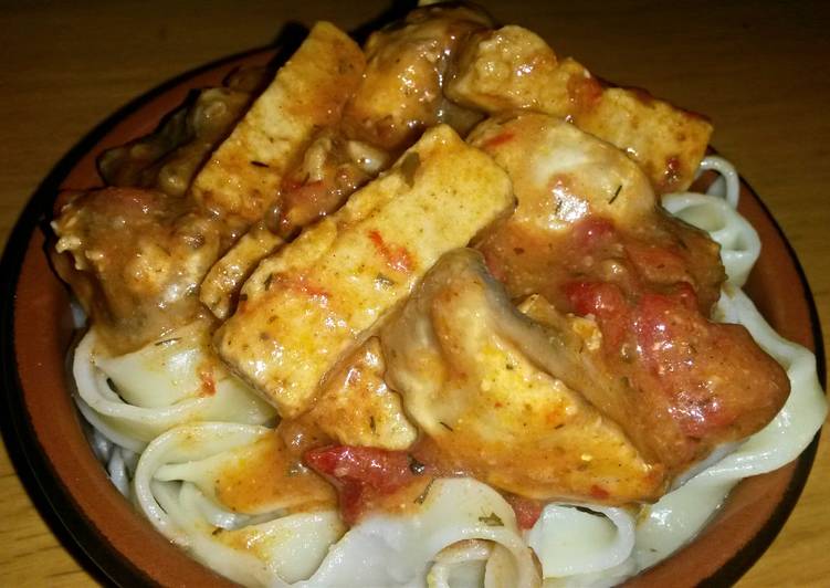 Simple Way to Make Super Quick Homemade Sig&#39;s Tofu and Mushroom Pasta