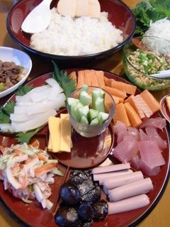 A picture of Hand-Rolled Ingredients to Enjoy with the Kids.