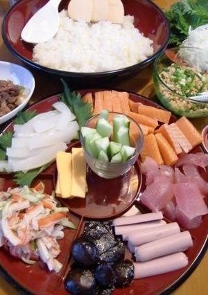 A picture of Hand-Rolled Ingredients to Enjoy with the Kids.