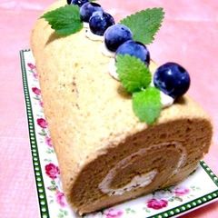 A picture of Milk Tea Chiffon Roll Cake.