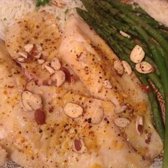 A picture of Baked Tilapia in a Brown Butter Sauce.