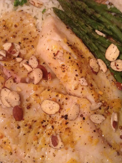 A picture of Baked Tilapia in a Brown Butter Sauce.