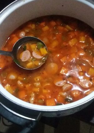 Foto resep Sup Merah Sosis