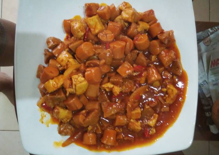 Recipe: Appetizing Baso sosis masak pedas