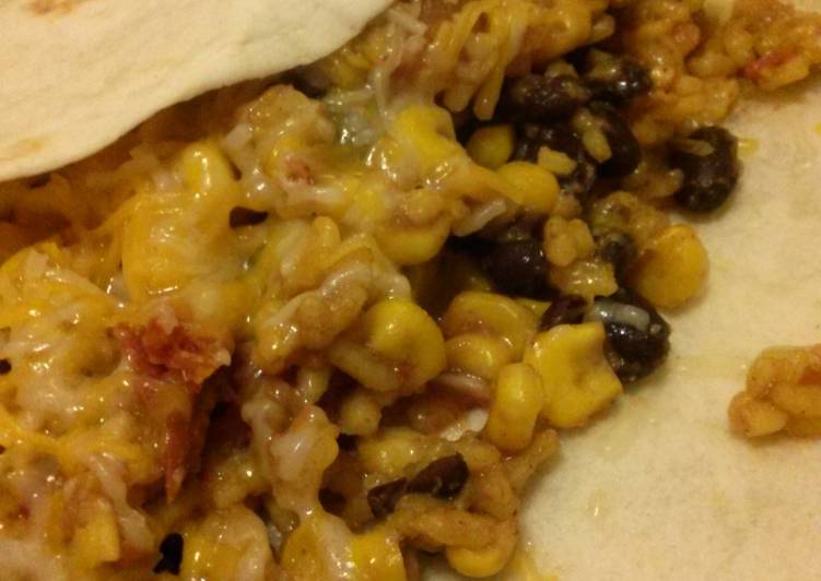 Recipe of Delicious Nikki's Quickie Rice, Beans & Stuff; can be eaten as a side or as a Burrito