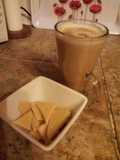 A 'latte' the old fashioned way with smooth caramel sauce and hand made white chocolate chunks