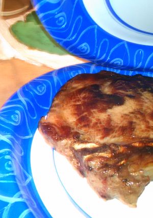 A picture of Rib-eye steak.
