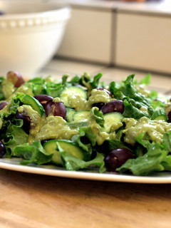 A picture of Avocado, Cucumber & Grape Salad.