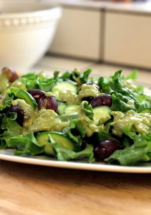 A picture of Avocado, Cucumber & Grape Salad.