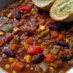 A picture of Vickys No Meat Lentil Chilli, GF DF EF SF NF.