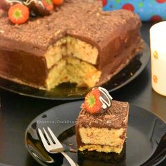 A picture of Carrot chocolate wheat flour Cake.